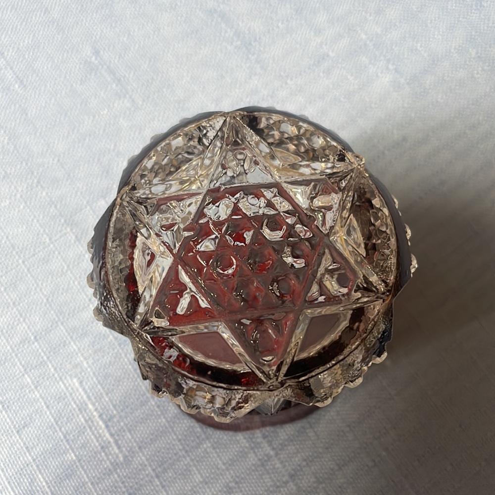Antique Ruby Red Flash Glass toothpick holder 1924 - Picture 2 of 4